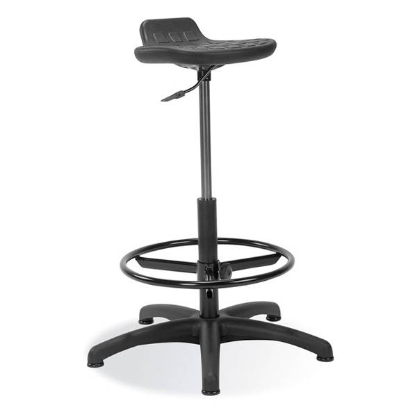 Worker industristol 605-860mm med fodring og glidesko sort