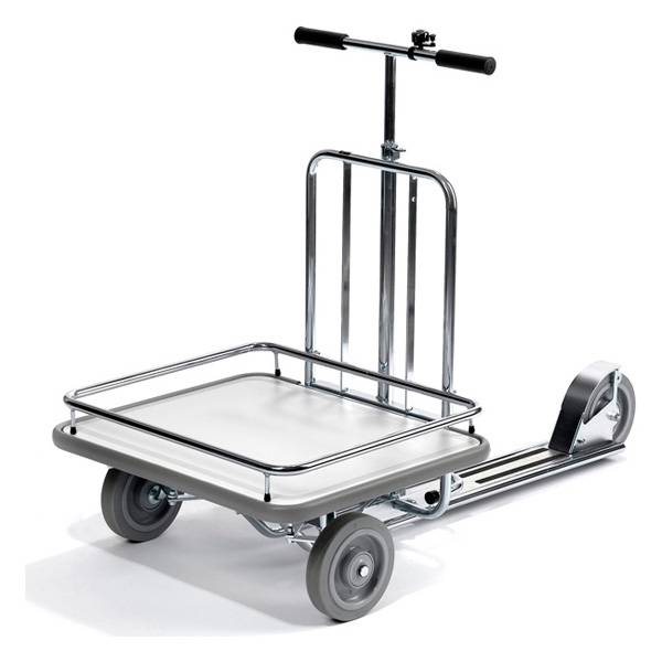 L&oslash;behjul med lad 680x580mm, fodbremse og ringeklokke