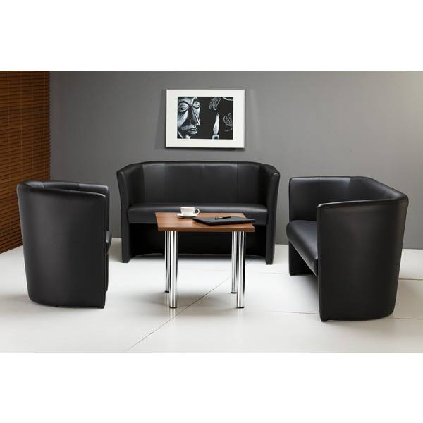 Lounge Club 3 personers sofa i sort skindimitation