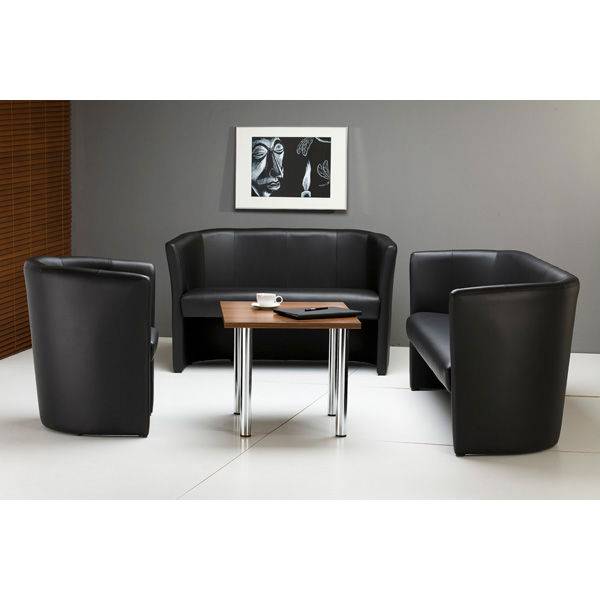 Lounge Club 3 personers sofa i sort skindimitation