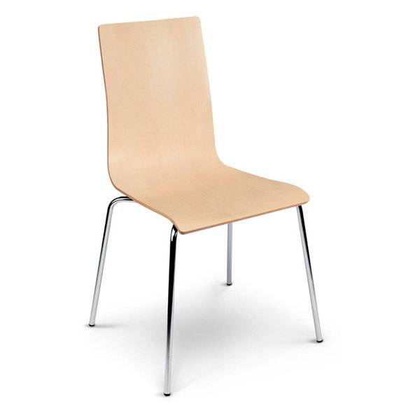 Cafestol VII standard med krom stel og birk laminat