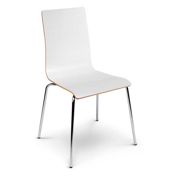 Cafestol VII standard med krom stel og hvid laminat