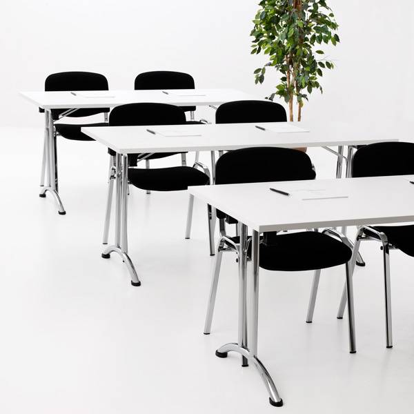 Office Party klapbord 160x80cm hvid med forkromet stel
