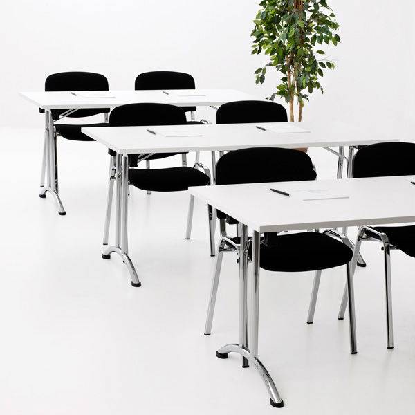 Office Party klapbord 160x80cm hvid med forkromet stel