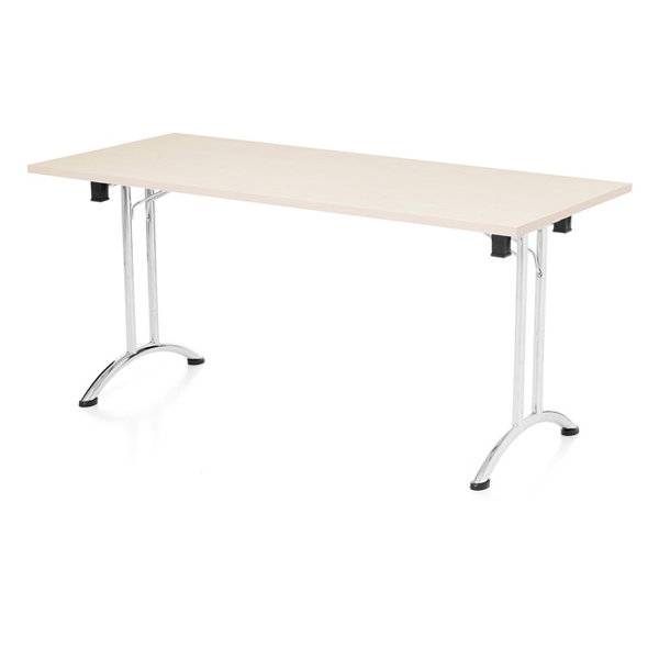 Office Party klapbord 140x80cm birk med forkromet stel