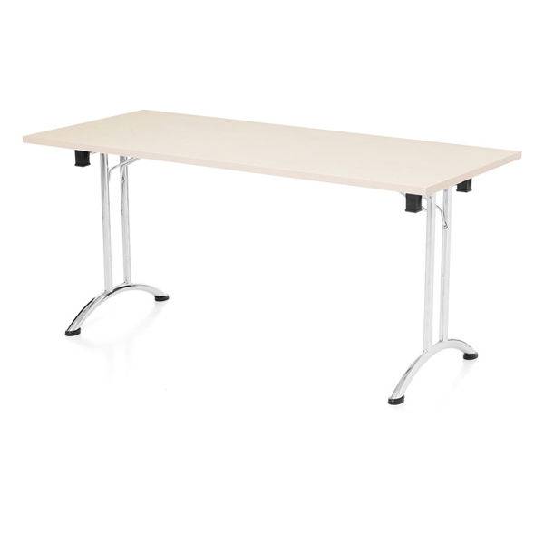 Office Party klapbord 160x80cm birk med forkromet stel