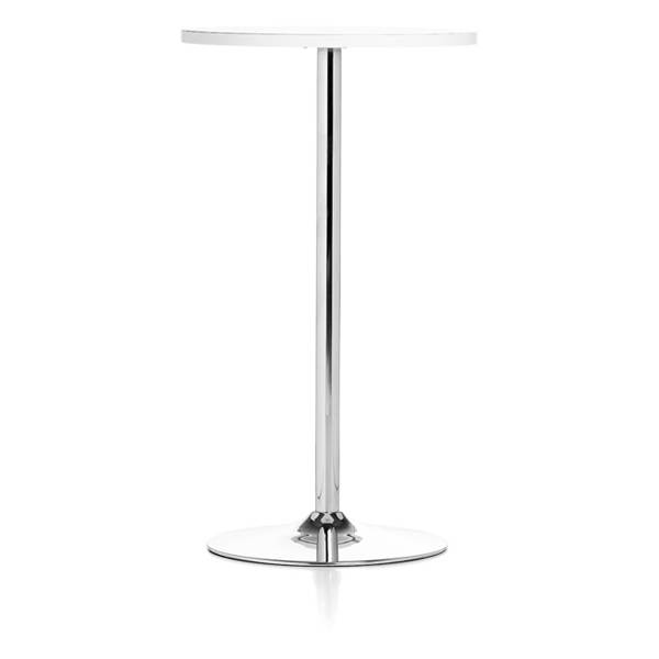 Sky barbord Ø60cm højde 105cm hvid med krom stel
