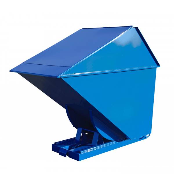 Tipcontainer High 1700 liter 2000 kg CE-mærket i blå