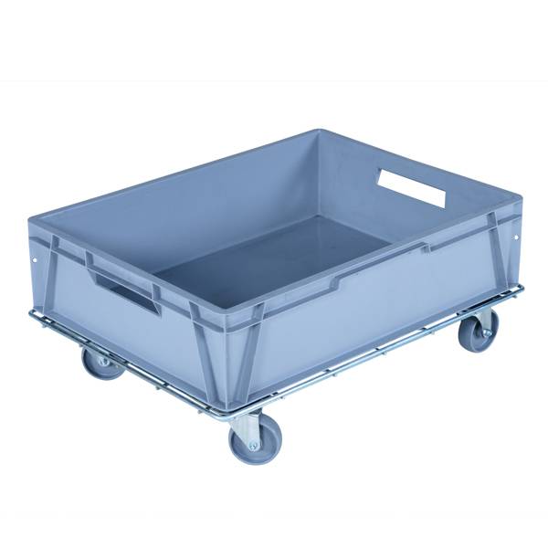 Trolley til Eurokasser, kapacitet 400 kg, galvaniseret st&aring;l 