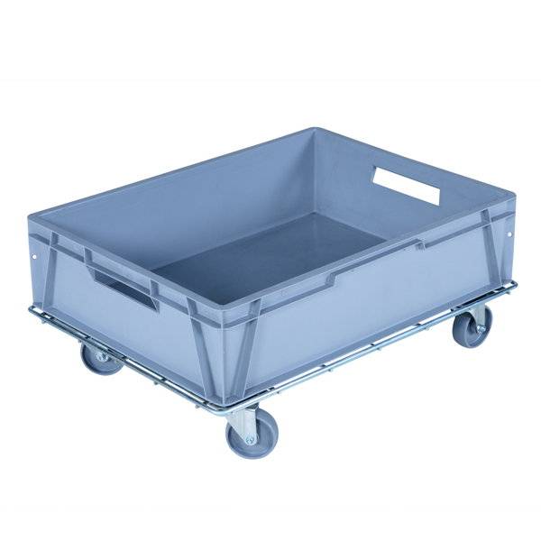 Trolley til Eurokasser, kapacitet 400 kg, galvaniseret st&aring;l 