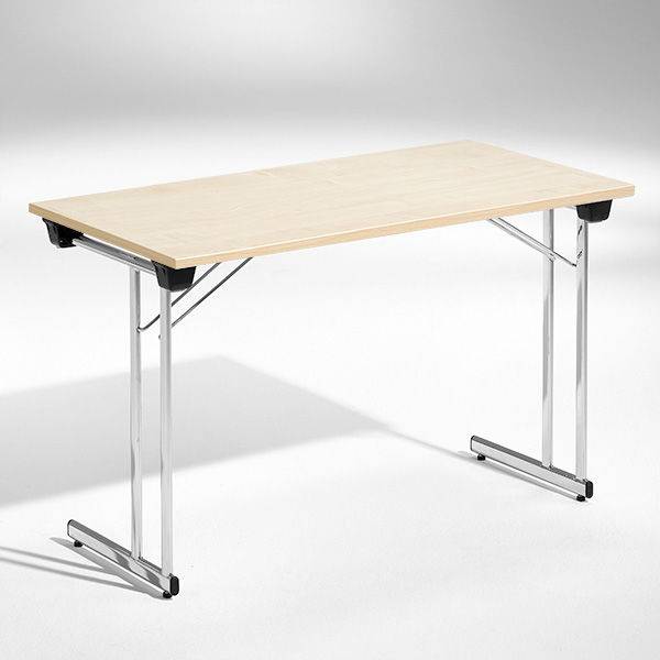 Kongress klapbord 120x50cm birk med krom stel