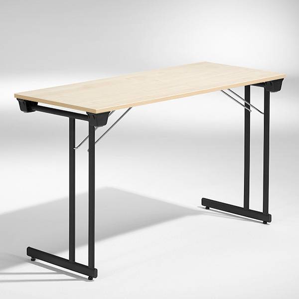 Kongress klapbord 120x50cm birk med sort stel