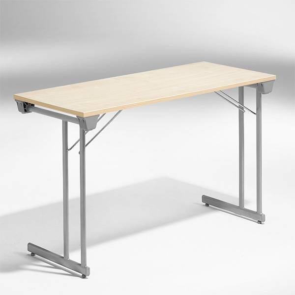 Kongress klapbord 120x50cm birk med alugr&aring; stel