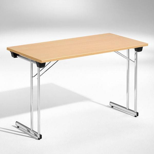 Kongress klapbord 120x60cm b&oslash;g med krom stel