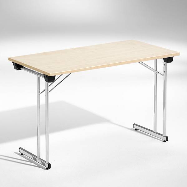 Kongress klapbord 120x60cm birk med krom stel