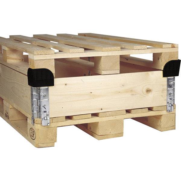 Stabelhj&oslash;rne i HD plast til palleramme, sort