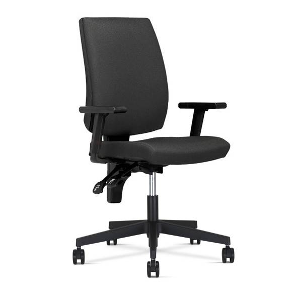 Taktik kontorstol med arml&aelig;n m&oslash;rkegr&aring;