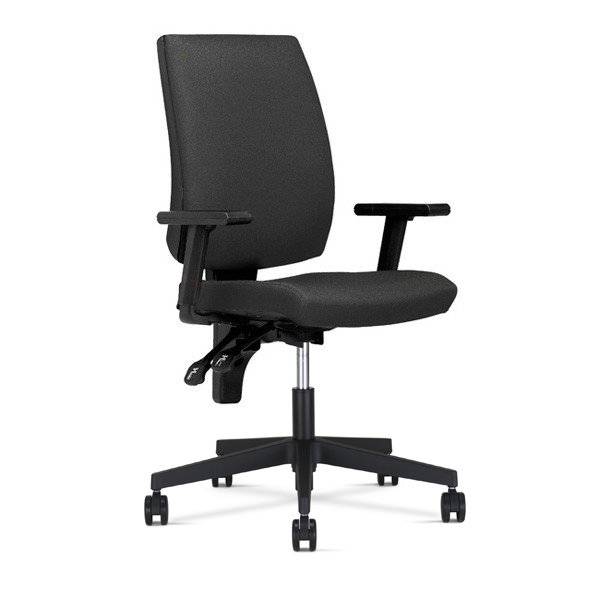 Taktik kontorstol med arml&aelig;n m&oslash;rkegr&aring;