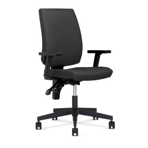 Taktik kontorstol med arml&aelig;n m&oslash;rkegr&aring;