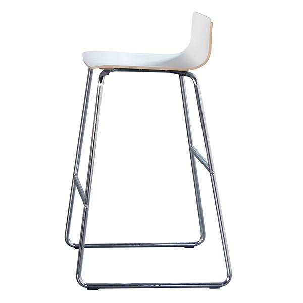 Cafe VII barstol hvid laminat og krom understel