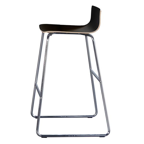 Cafe VII barstol sort laminat og krom understel