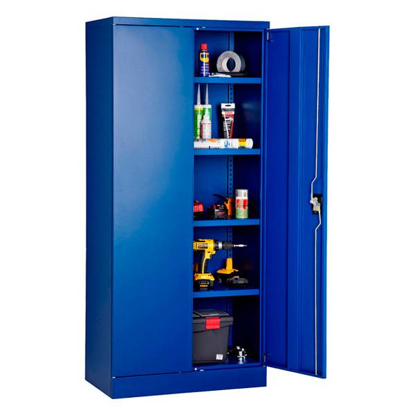 Stålskab med 4 hylder 1800x800x457mm blå