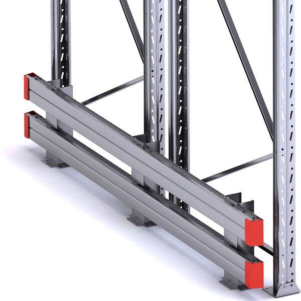 Truckv&aelig;rn til pallereol enkelt 2400mm h&oslash;j st&aring;l med r&oslash;d endestop