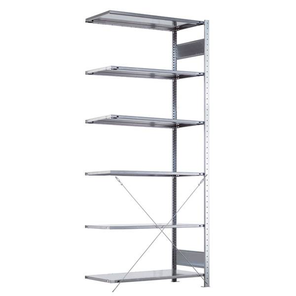 Boltless f&oslash;lgesektion lagerreol krydsryg 2500x1000x300mm 150kg