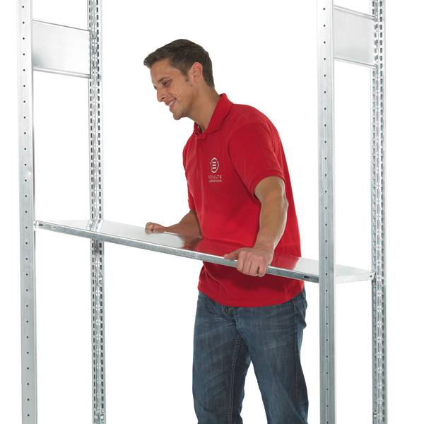 Boltless hylde til lagerreol med krydsryg 1300x400mm 150kg
