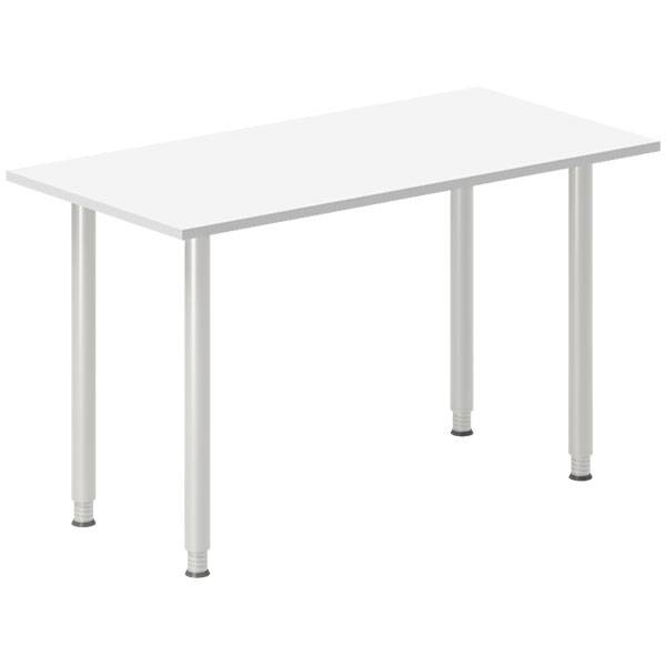 Office skrivebord tilbygning 120x60cm i hvid med alugr&aring;t stel