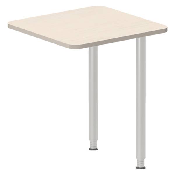 Office skrivebord tilbygning 60x60cm i birk med alugråt stel