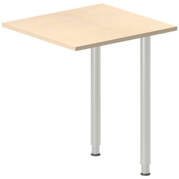 Office skrivebord tilbygning 60x60cm i birk med alugr&aring;t stel