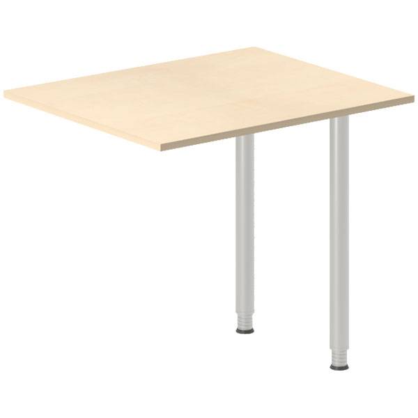 Office skrivebord tilbygning 80x60cm i birk med alugr&aring;t stel