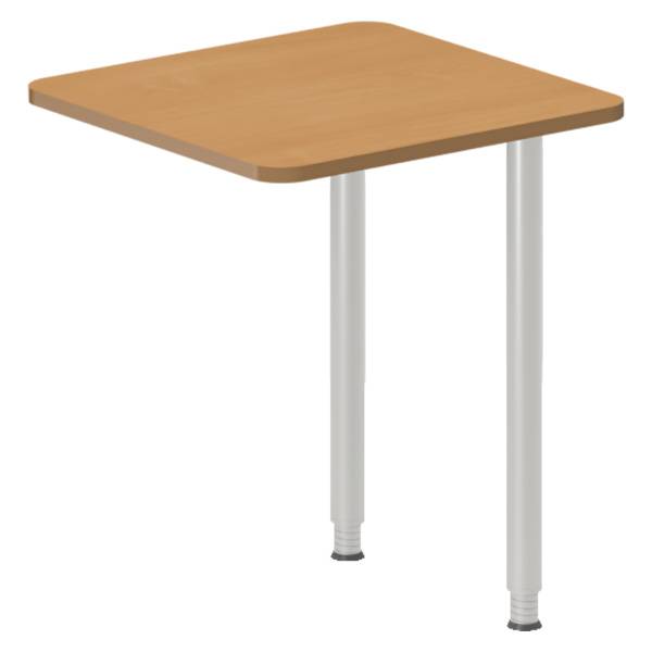 Office skrivebord tilbygning 60x60cm i bøg med alugråt stel