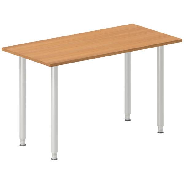 Office skrivebord tilbygning 120x60cm i bøg med alugråt stel