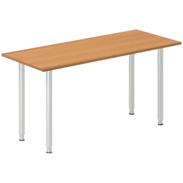 Office skrivebord tilbygning 140x60cm i bøg med alugråt stel