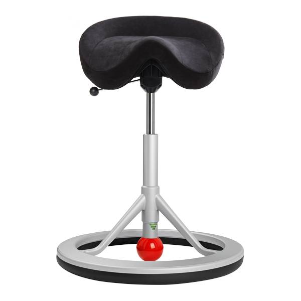 BackApp 2.0 Smart Alcantara med antracit uld, alugr&aring;t stel, r&oslash;d kugle