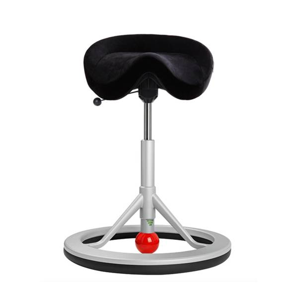 BackApp 2.0 Smart Alcantara med sort uld, alugr&aring;t stel, r&oslash;d kugle