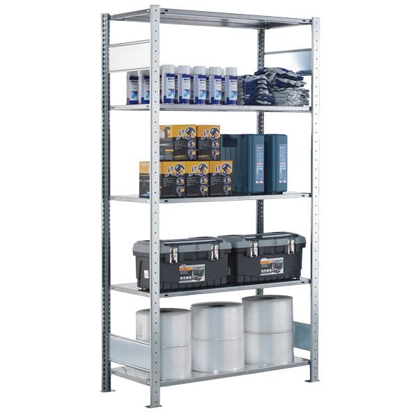 Boltless lagerreol fritstående 2000x1300x800mm med 5 hylder 150kg