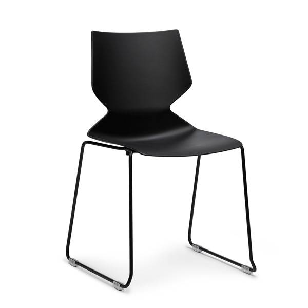 Office Fly konferencestol sort med sort stel