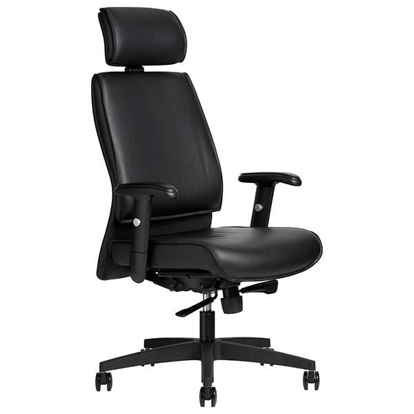 Kontorstol AS6 med nakkest&oslash;tte skind sort