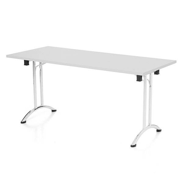 Office Party klapbord 140x80cm lys gr&aring; med forkromet stel