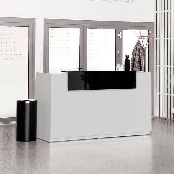 Libra Receptionsskranke komplet med skrivebord 173 cm lys gr&aring;