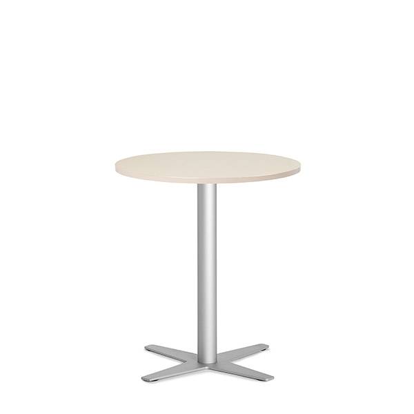 Office cafebord Ø65cm højde 73,5 cm birk med alugrå stel