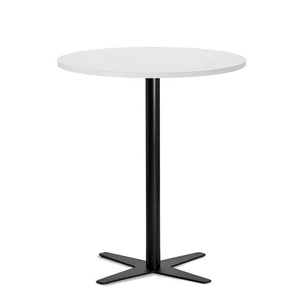 Amy cafebord Ø90cm højde 105cm i hvid med sort stel