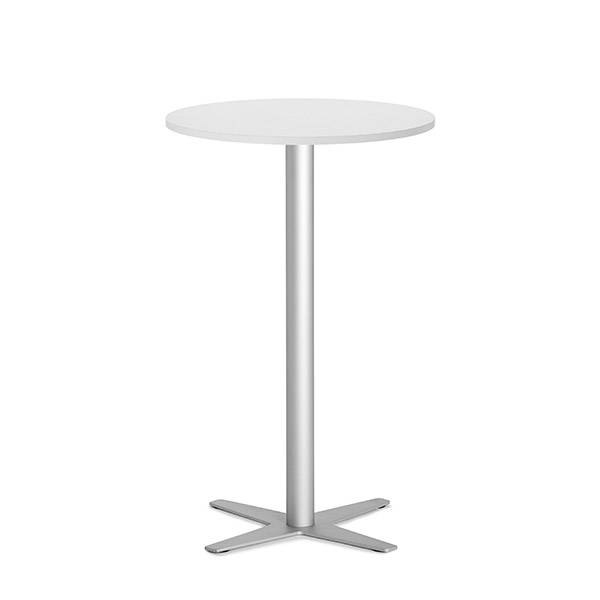 Amy cafebord Ø65cm højde 105cm i hvid med alugråt understel