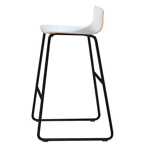 Cafe VII barstol hvid laminat og sort understel