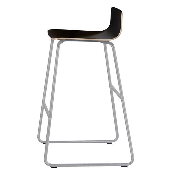 Cafe VII barstol sort laminat og alugråt understel