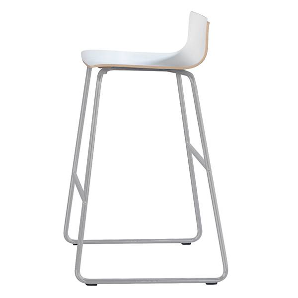 Cafe VII barstol hvid laminat og alugr&aring;t understel