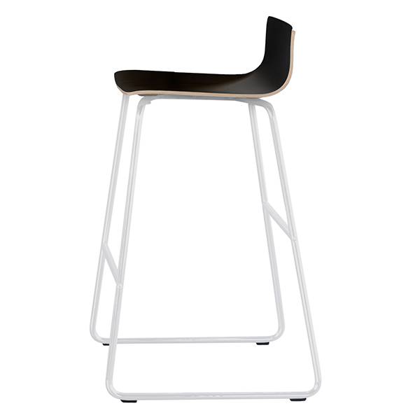 Cafe VII barstol sort laminat og hvidt understel
